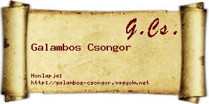 Galambos Csongor névjegykártya